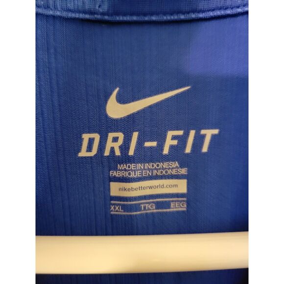 Nike Mens Dri-Fit Short Sleeve Polo Shirt Golf Royal Blue XXL - Picture 3 of 6